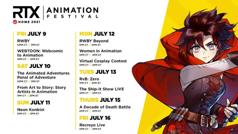 RTX at Home Animation Festival porta creatori e talenti ai fan a luglio