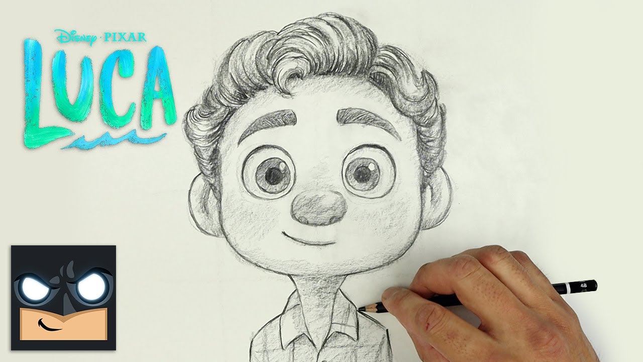 Cómo dibujar a Luca de la película animada de Disney Pixar - Cartoons Online