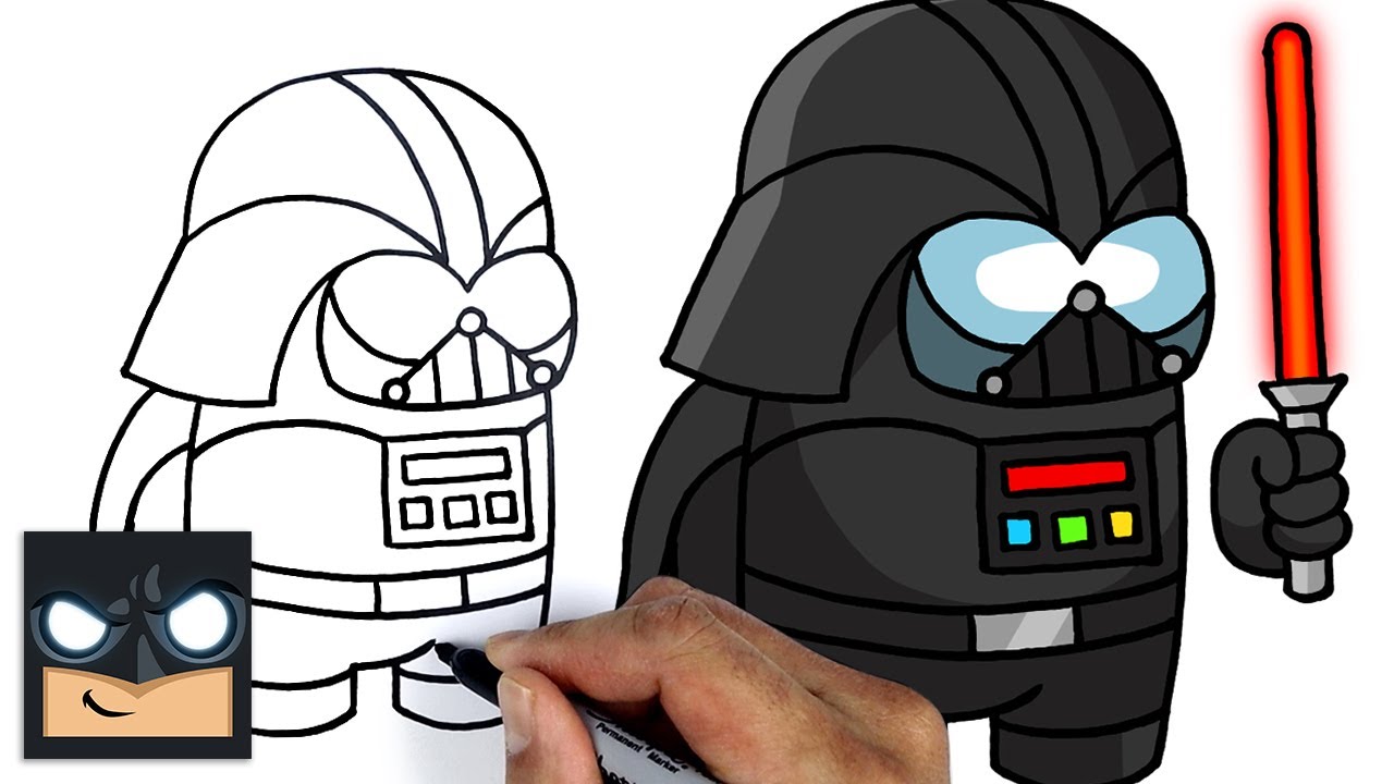 Come disegnare Among Us | Darth Vader Imposter Tutorial di disegno passo dopo passo