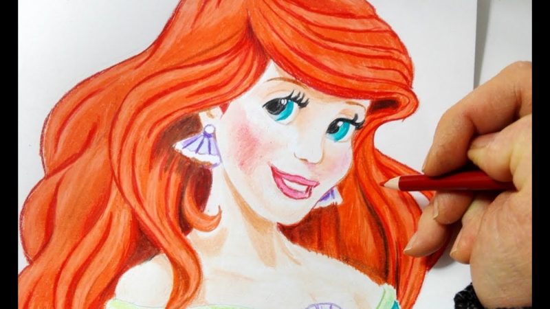Come disegnare e colorare Ariel la sirenetta