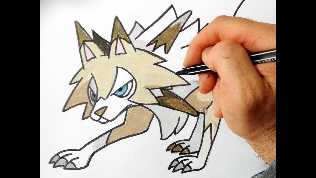 Come disegnare Lycanroc dei Pokemon