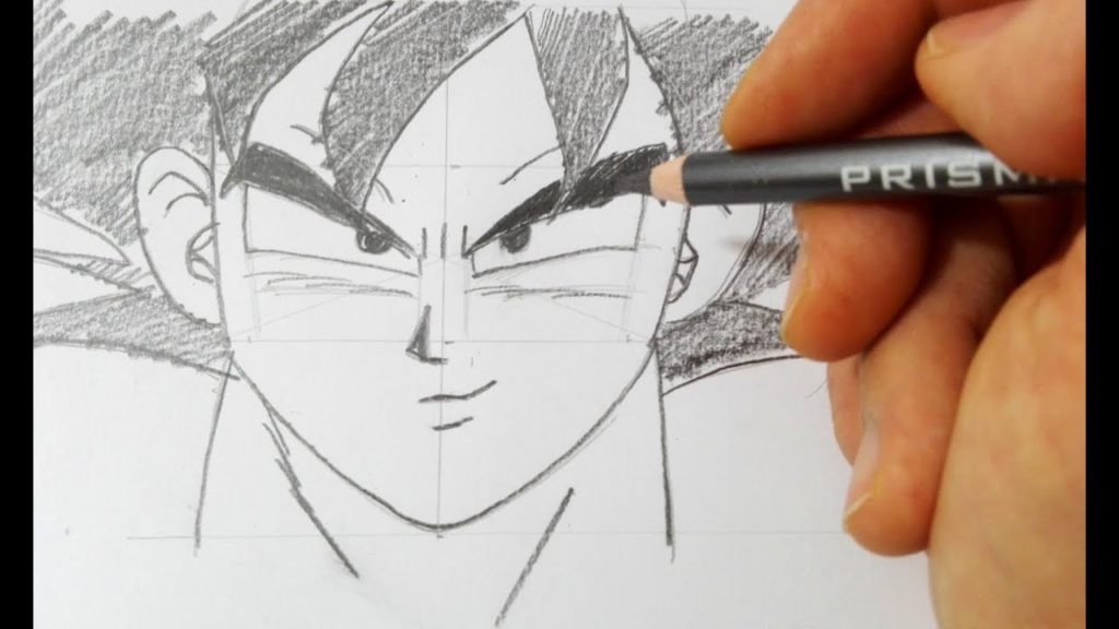 Cómo dibujar la cara de Goku paso a paso - Dibujos animados en línea
