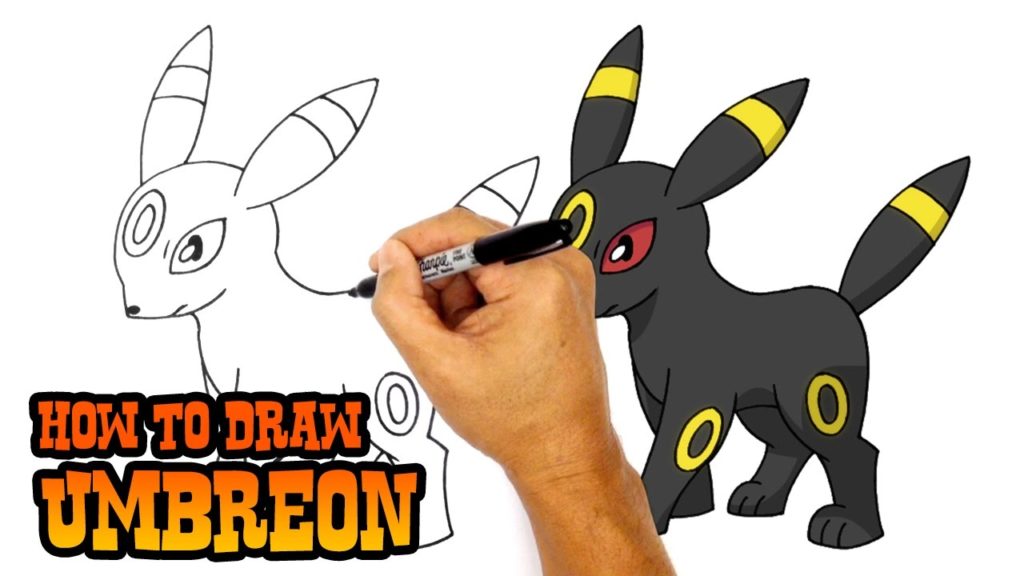 Cómo dibujar Pokémon | Umbreon - Dibujos animados en línea