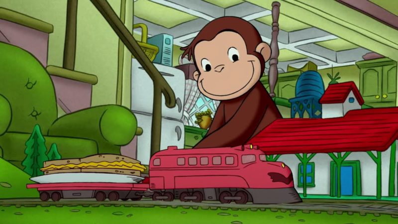 Curious George 🐵 George gioca con i treni 🐵Cartoni per Bambini