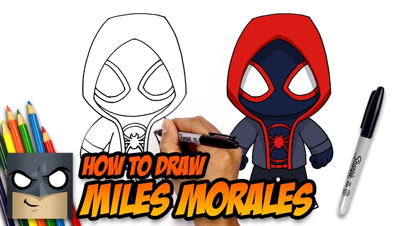 Cómo dibujar a Miles Morales | Hombre araña | Tutorial paso a paso - Dibujos  animados en línea