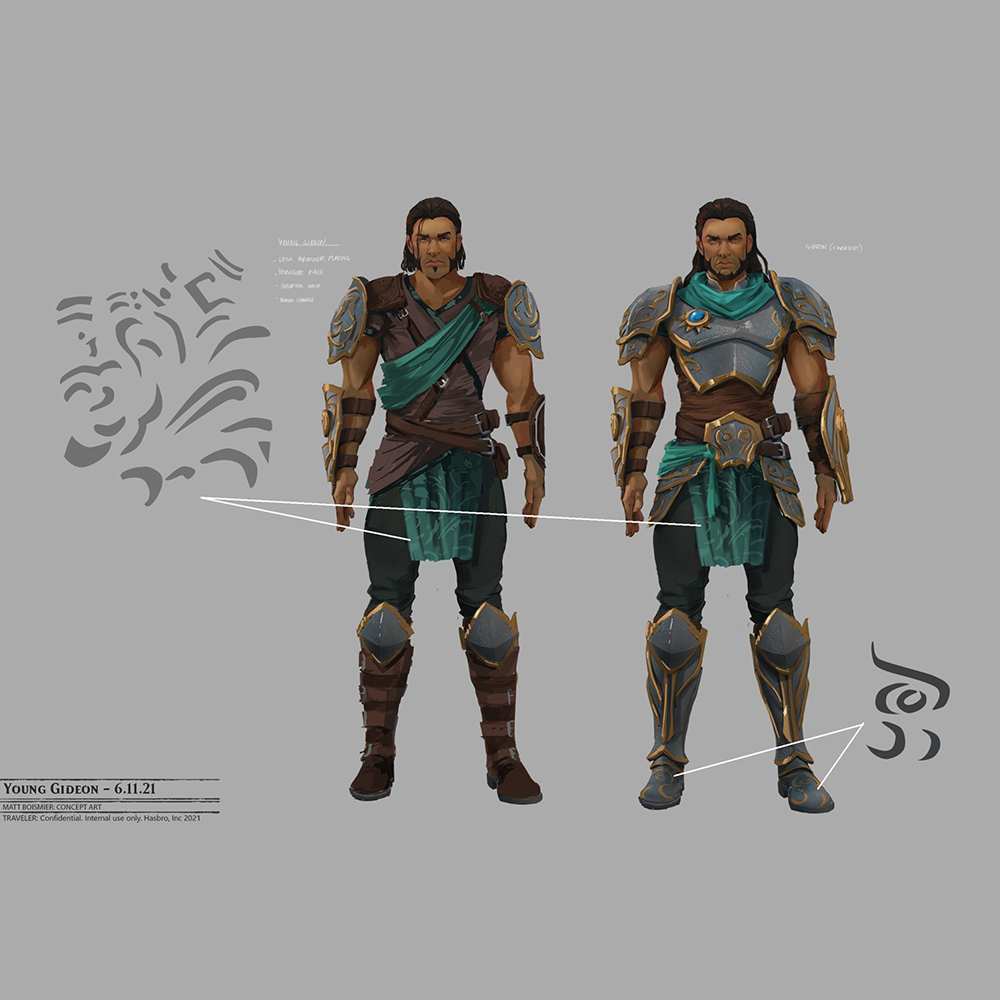 Gideon Jura character design per Magic: The Gathering (Wizards of the Coast)
