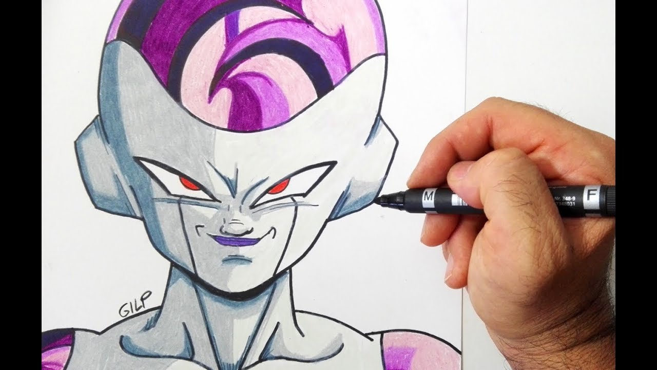 Como dibujar a Freezer de Dragon Ball Z - Dibujos Online