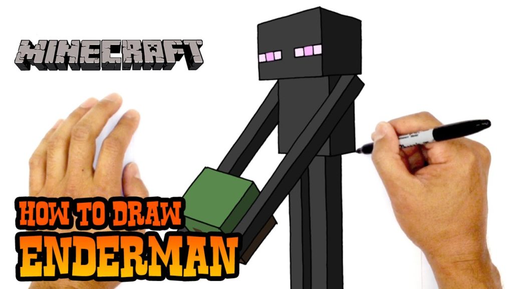 Cómo dibujar Minecraft | Enderman - Dibujos animados en línea