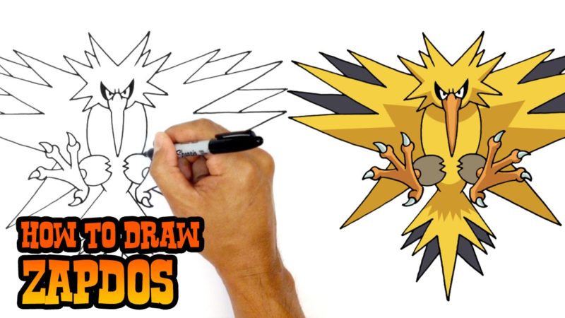 Come disegnare Zapdos dei Pokemon
