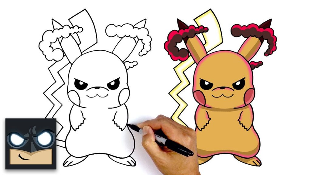 How to draw Gigantamax Pikachu from Pokemon Sword and Shield - Online  Cartoons