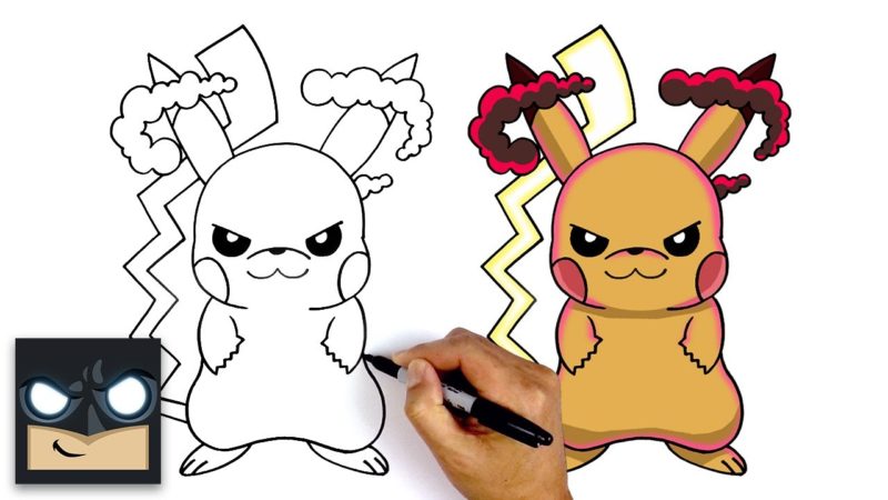 Come disegnare Gigantamax Pikachu di Pokemon Spada e Scudo