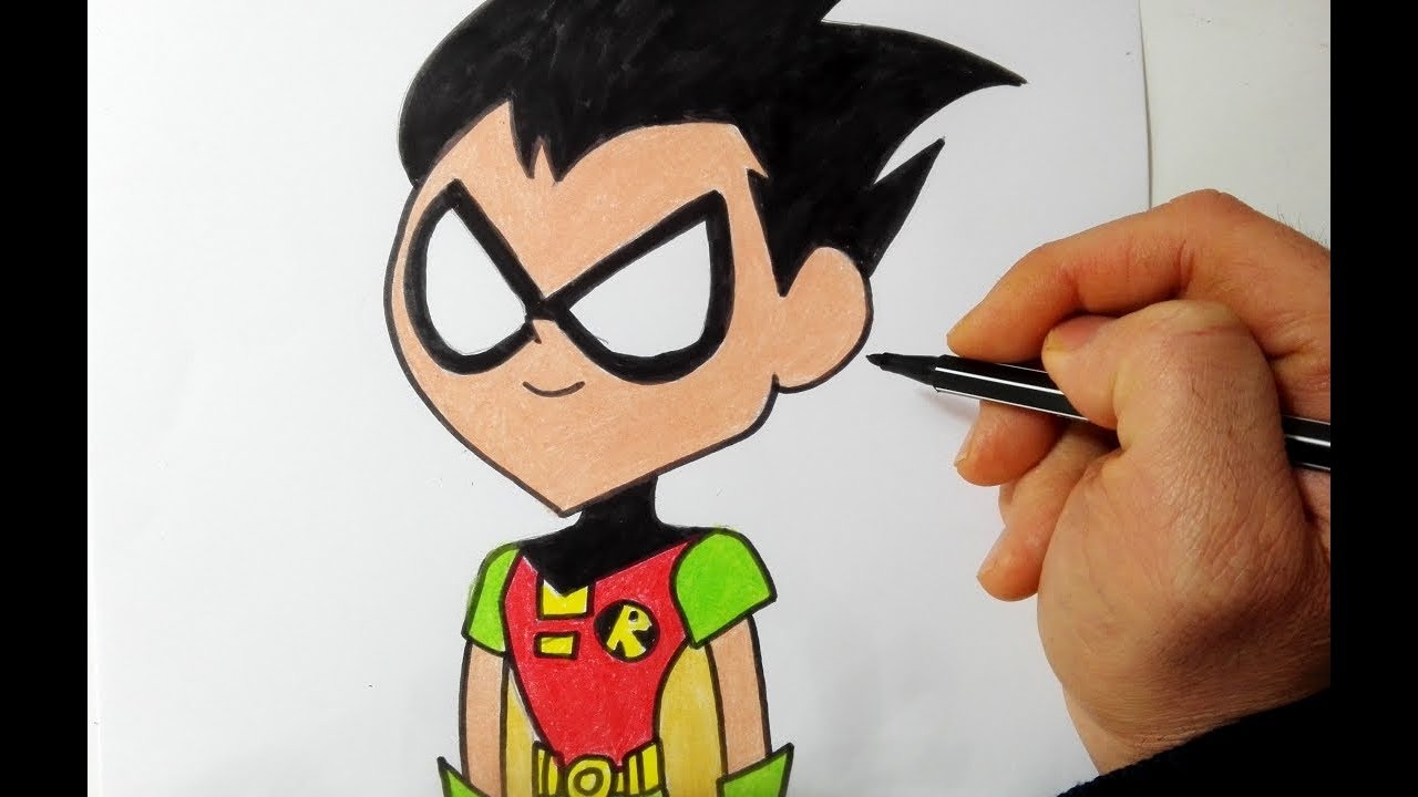 Come disegnare e colorare Robin dei Teen Titans Go