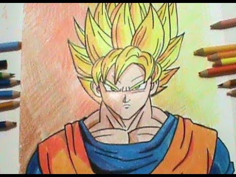 Come disegnare e colorare Goku Super Saiyan  passo per passo