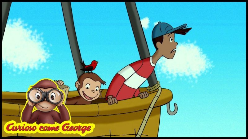 Curious George in Italiano 🐵Su, su e vola via  🐵Cartoni Animati Per Bambini