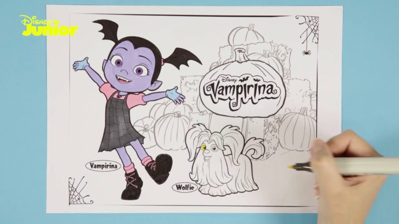 Vampirina | Tutorial per colorare Vee e Wolfie! – Disney Junior Italia