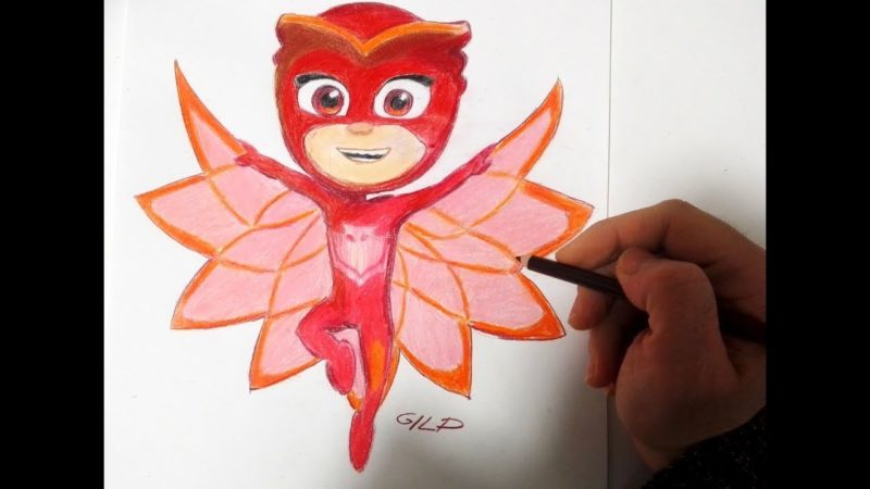 Come disegnare e colorare Gufetta dei PJ Masks
