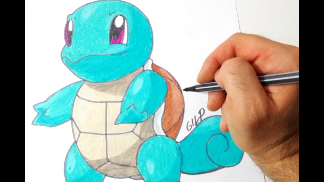 Come disegnare e colorare Squirtle dei Pokemon