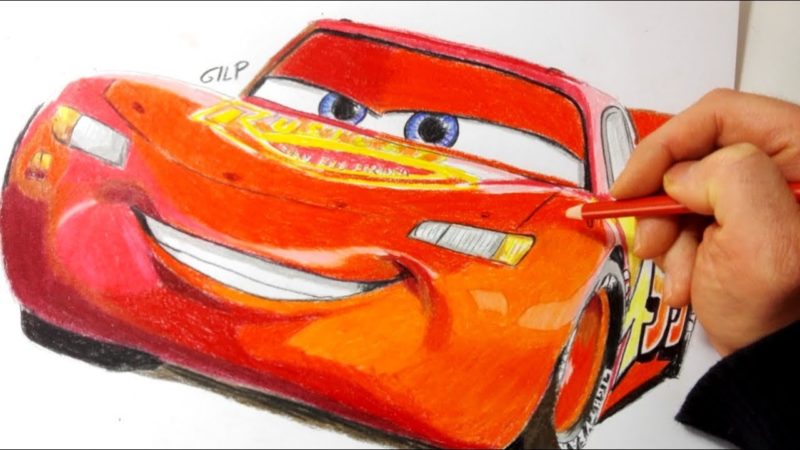 Come disegnare e colorare Saetta McQueen di Cars