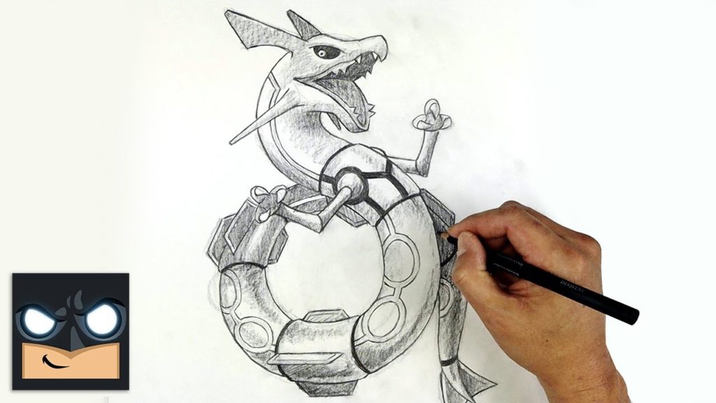 Como dibujar Pokemon Rayquaza a lápiz - Dibujos Online