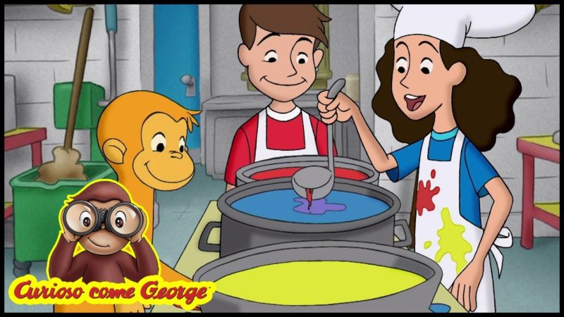 Curious George in Italiano 🐵Colore della scimmia 🐵Cartoni Animati Per Bambini