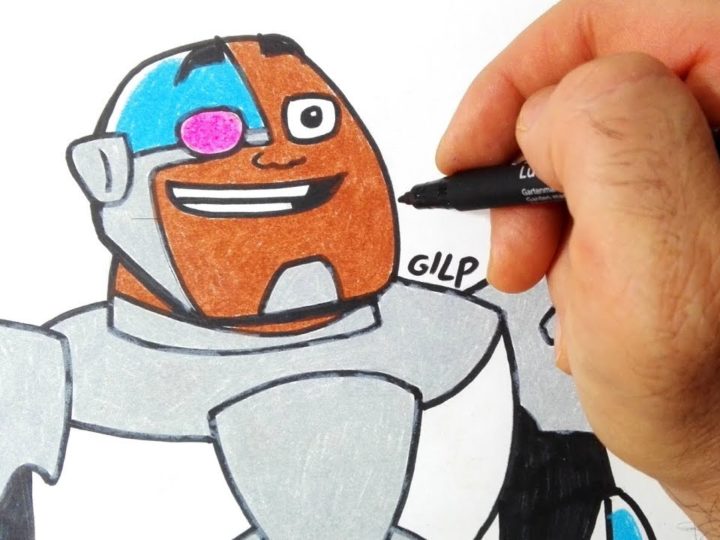 Come disegnare e colorare Cyborg dei Teen Titans Go