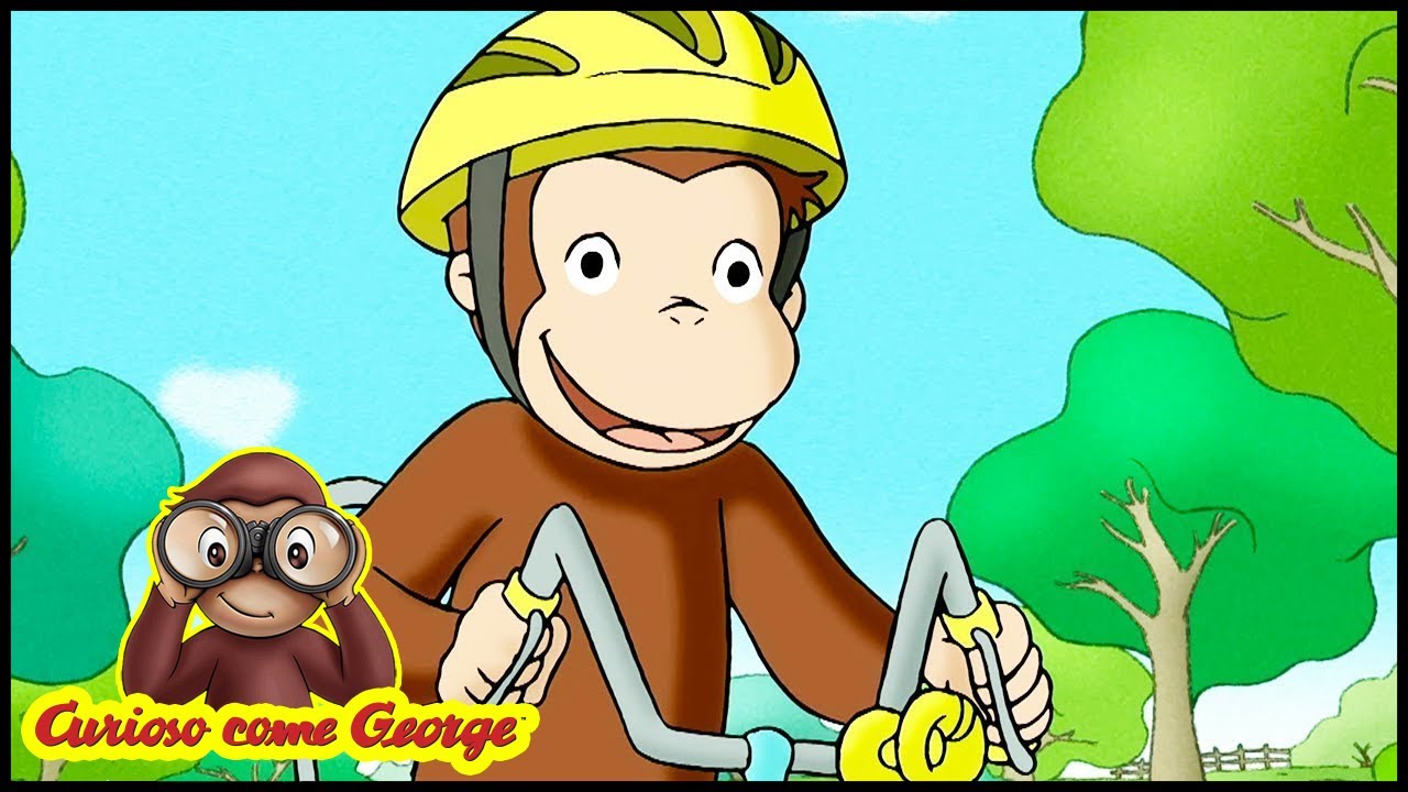 Curious George 🐵George va in Biccicleta 🐵Cartoni per Bambini 🐵George la Scimmia