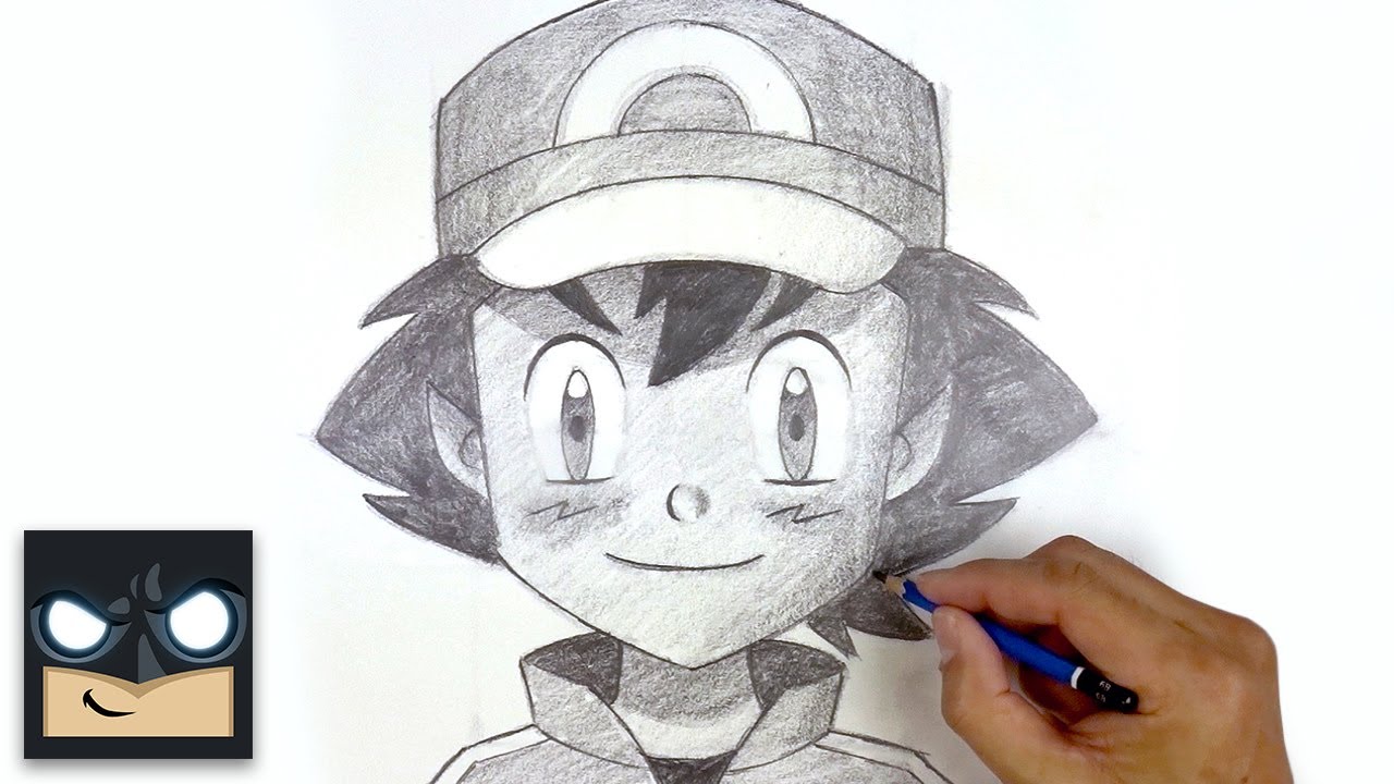 Come disegnare il viso di Ash Ketchum dei Pokemon con la matita