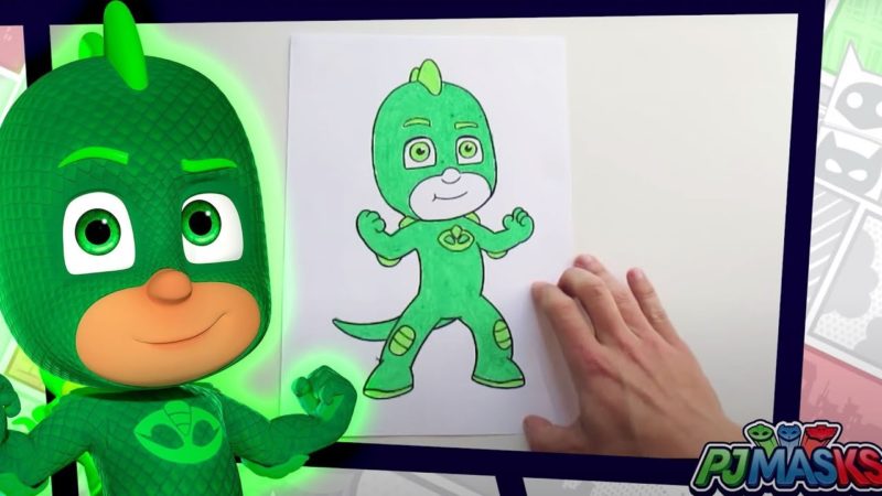 PJ Masks Super Pigiamini 💚 Impara A Disegnare Geco! 🎨 Colorare per Bambini | Cartoni Animati