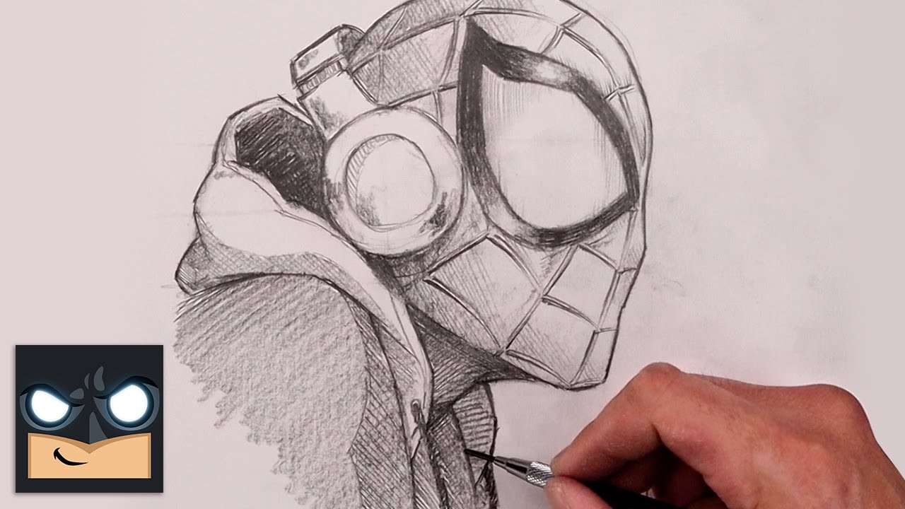 Come disegnare Miles Morales Spider Man |  Esercitazione sugli schizzi