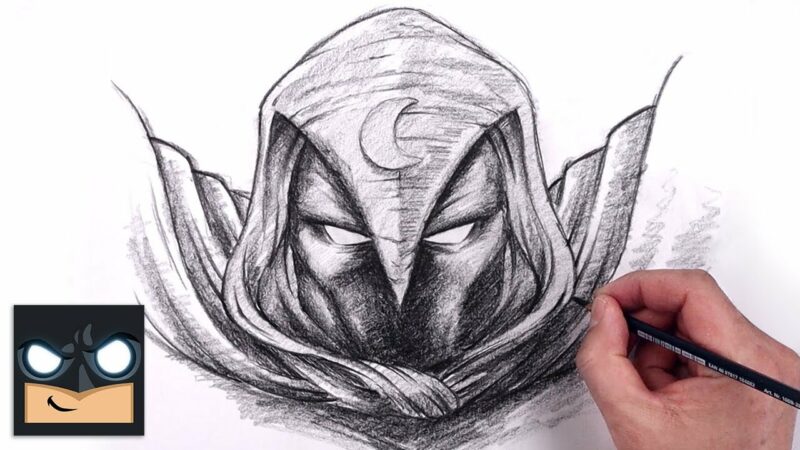 Come disegnare Moon Knight |  Esercitazione sugli schizzi di YouTube Studio