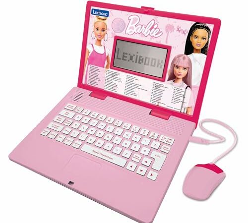 Lexibook Barbie: Laptop educativo bilingue con 124 attività