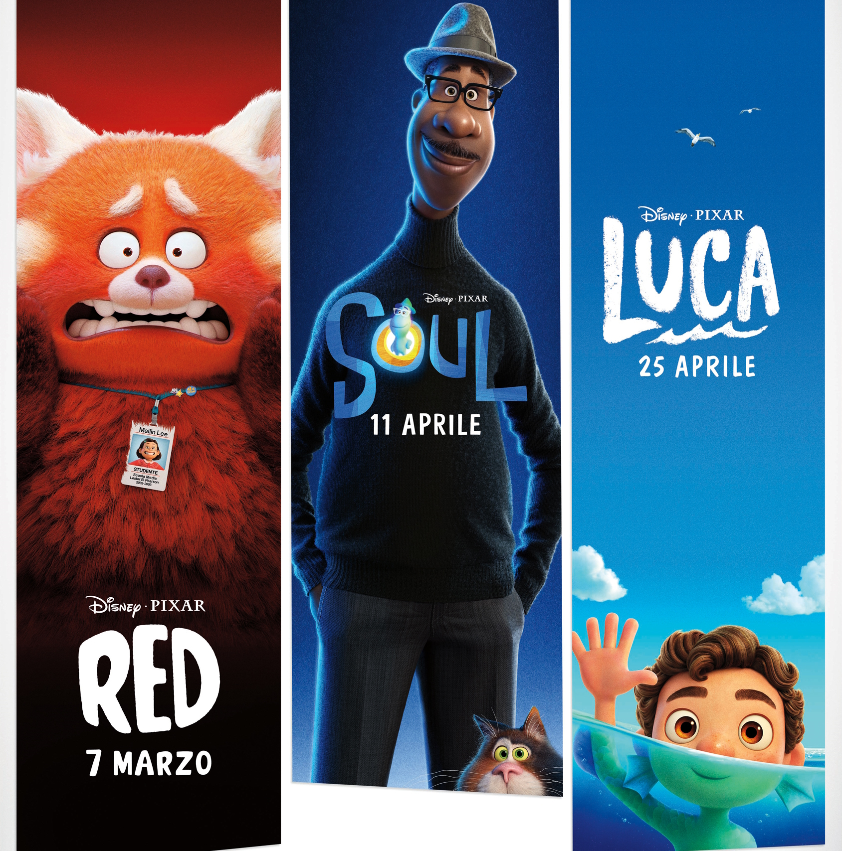 Il film Red, Soul e Luca arrivano sul grande schermo per la prima volta