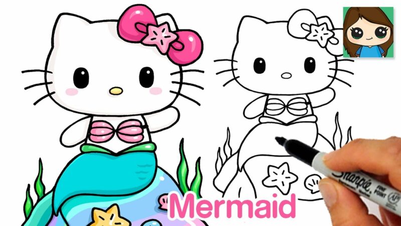 Come disegnare facilmente la Sirena Hello Kitty