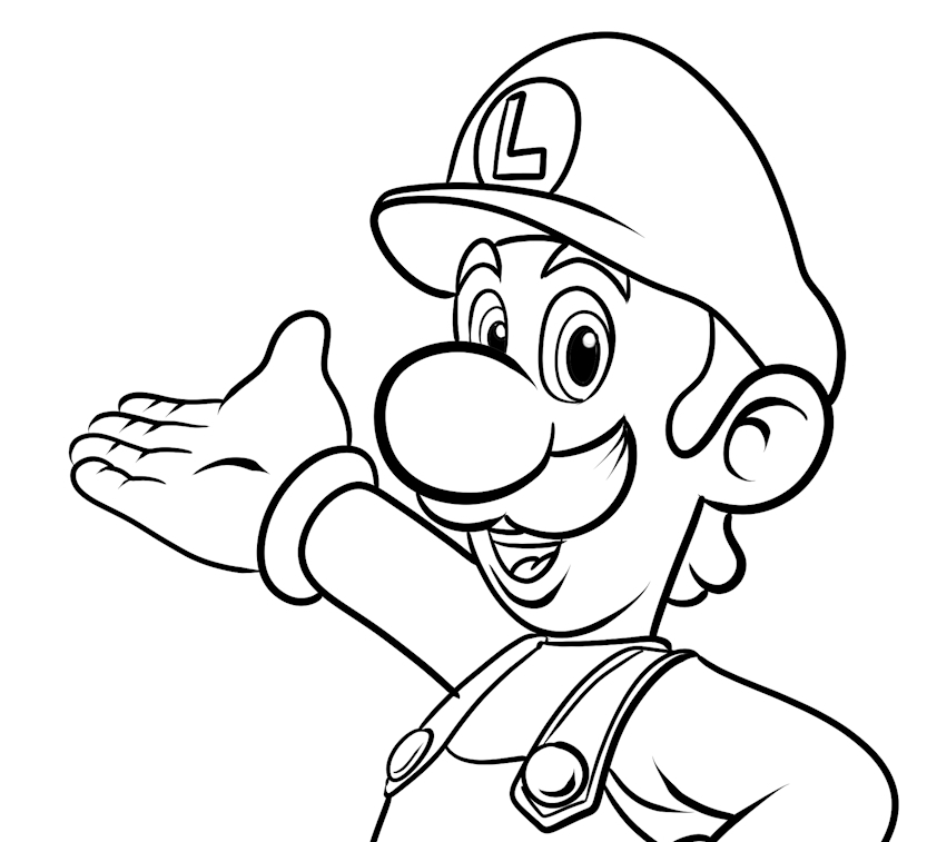 Disegni da colorare di Luigi, il fratello di Super Mario