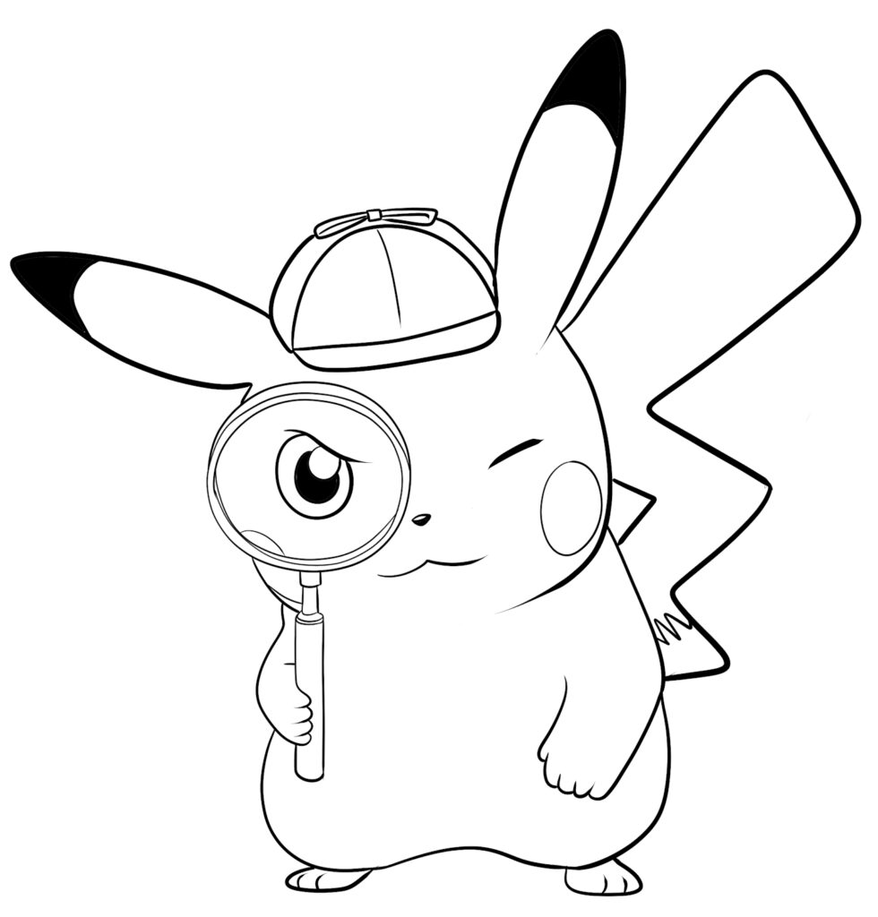 Disegno da colorare di Detective Pikachu