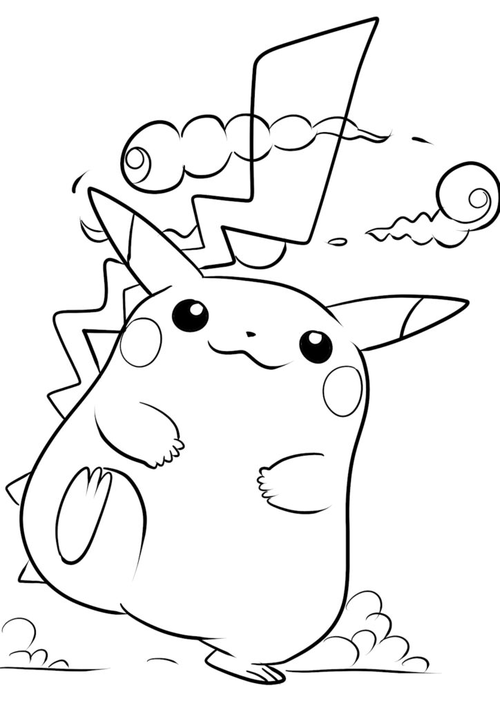 Disegno da colorare di Pikachu Gigamax