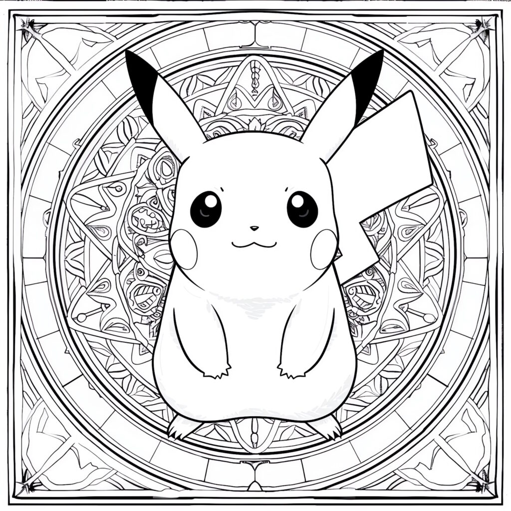 Disegno ぬり絵 di Pikachu mandala