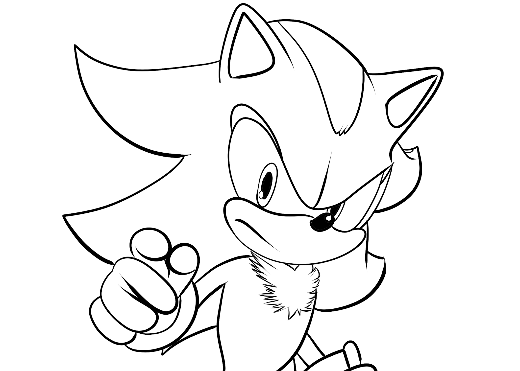 Disegni da colorare di Shadow the Hedgehog, il personaggio di Sonic
