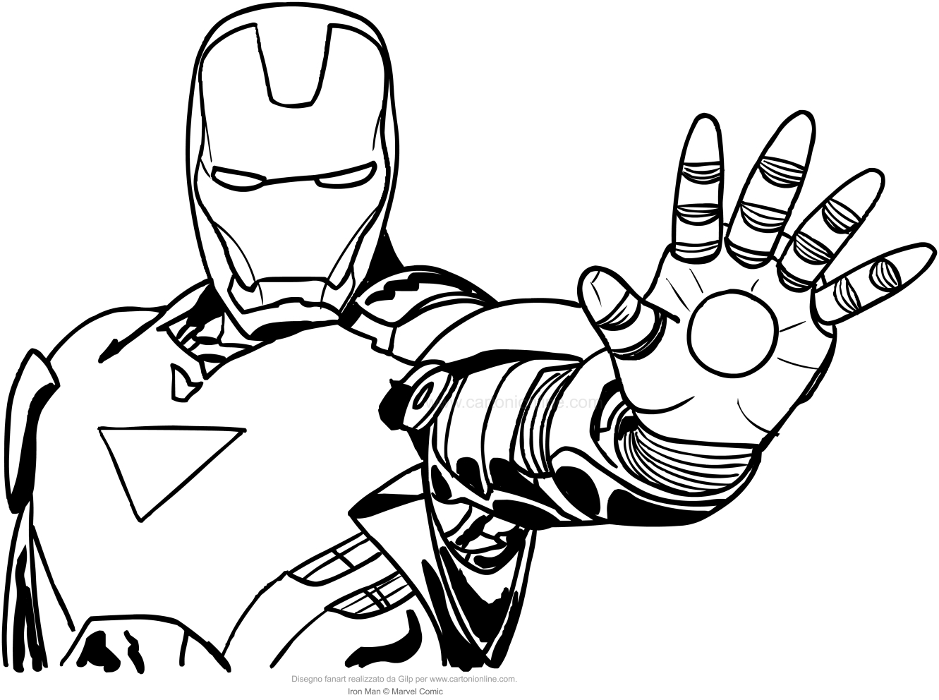Ausmalbilder Iron-Man Demi-longueur zum Drucken und Frben