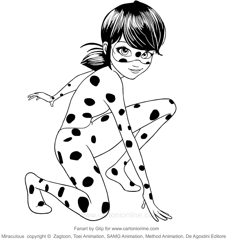 Ausmalbilder LadyBug (Miraculous)  zum Drucken und Frben